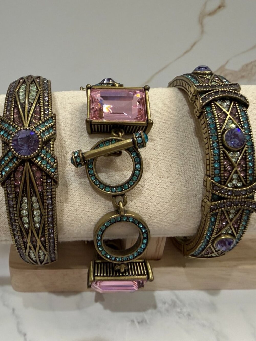 Heidi Daus 3-Pc Crystal Bangle Bracelet Set M/L